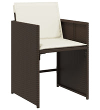 11-tlg. Garten-Essgruppe mit Kissen Braun Poly Rattan