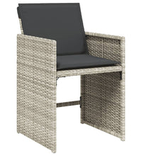 11-tlg. Garten-Essgruppe mit Kissen Hellgrau Poly Rattan