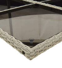 11-tlg. Garten-Essgruppe mit Kissen Hellgrau Poly Rattan