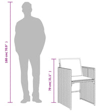 11-tlg. Garten-Essgruppe mit Kissen Grau Poly Rattan
