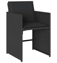 11-tlg. Garten-Essgruppe mit Kissen Schwarz Poly Rattan