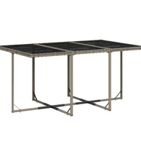 11-tlg. Garten-Essgruppe mit Kissen Grau Poly Rattan