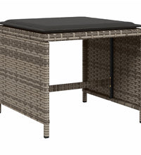 11-tlg. Garten-Essgruppe mit Kissen Grau Poly Rattan