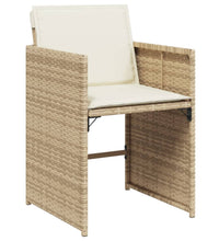 11-tlg. Garten-Essgruppe mit Kissen Beige Poly Rattan