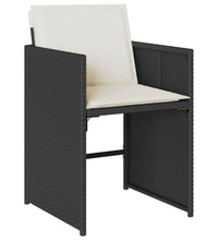 11-tlg. Garten-Essgruppe mit Kissen Schwarz Poly Rattan