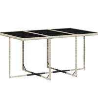 11-tlg. Garten-Essgruppe mit Kissen Hellgrau Poly Rattan