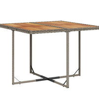 5-tlg. Garten-Essgruppe mit Kissen Grau Poly Rattan