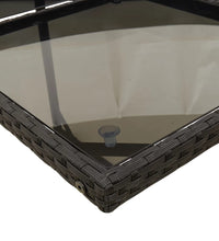 7-tlg. Garten-Essgruppe mit Kissen Schwarz Poly Rattan