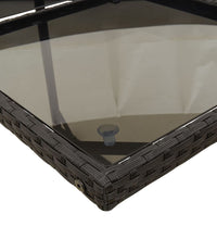 7-tlg. Garten-Essgruppe mit Kissen Schwarz Poly Rattan