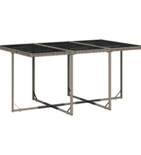 7-tlg. Garten-Essgruppe mit Kissen Grau Poly Rattan