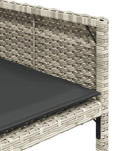 7-tlg. Garten-Essgruppe mit Kissen Hellgrau Poly Rattan