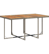 7-tlg. Garten-Essgruppe mit Kissen Grau Poly Rattan