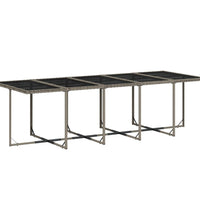 11-tlg. Garten-Essgruppe mit Kissen Grau Poly Rattan