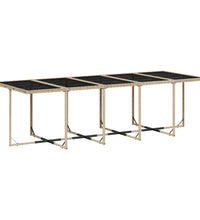 11-tlg. Garten-Essgruppe mit Kissen Beige Poly Rattan