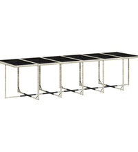 13-tlg. Garten-Essgruppe mit Kissen Hellgrau Poly Rattan