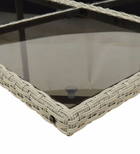 13-tlg. Garten-Essgruppe mit Kissen Hellgrau Poly Rattan