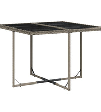 9-tlg. Garten-Essgruppe mit Kissen Grau Poly Rattan