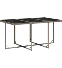 11-tlg. Garten-Essgruppe mit Kissen Grau Poly Rattan