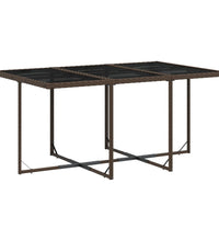 11-tlg. Garten-Essgruppe mit Kissen Braun Poly Rattan