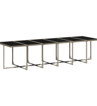 17-tlg. Garten-Essgruppe mit Kissen Grau Poly Rattan