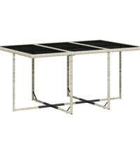 11-tlg. Garten-Essgruppe mit Kissen Hellgrau Poly Rattan