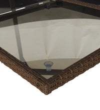 7-tlg. Garten-Essgruppe mit Kissen Braun Poly Rattan