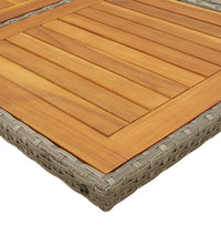 7-tlg. Garten-Essgruppe mit Kissen Grau Poly Rattan