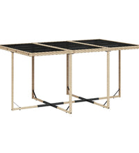 11-tlg. Garten-Essgruppe mit Kissen Beige Poly Rattan