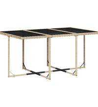 7-tlg. Garten-Essgruppe mit Kissen Beige Poly Rattan