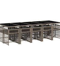 11-tlg. Garten-Essgruppe mit Kissen Grau Poly Rattan