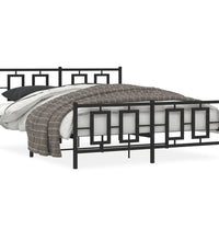 Metallbett ohne Matratze mit Fußteil Schwarz 160x200 cm