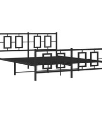 Metallbett ohne Matratze mit Fußteil Schwarz 160x200 cm