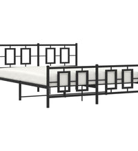Metallbett ohne Matratze mit Fußteil Schwarz 160x200 cm