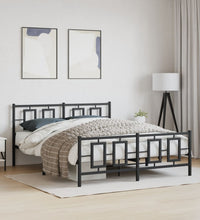 Metallbett ohne Matratze mit Fußteil Schwarz 160x200 cm