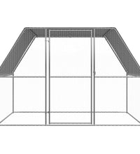 Hühnerkäfig Silbern und Grau 3x2x2 m Verzinkter Stahl