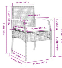 Gartenstühle mit Kissen 2 Stk. Grau Poly Rattan Akazienholz