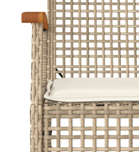 Gartenstühle mit Kissen 2 Stk. Beige Poly Rattan Akazienholz