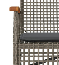 Gartenbank mit Kissen Grau Poly Rattan Akazienholz