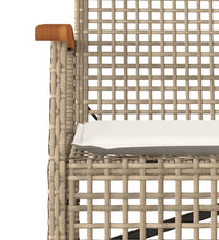 Gartenbank mit Kissen Beige Poly Rattan Akazienholz