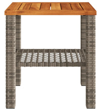 Gartentisch Grau 40x40x42 cm Poly Rattan Akazienholz