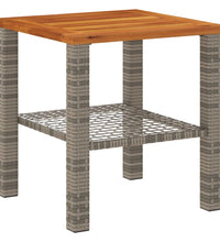 Gartentisch Grau 40x40x42 cm Poly Rattan Akazienholz