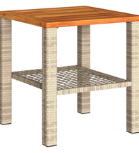 Gartentisch Beige 40x40x42 cm Poly Rattan Akazienholz