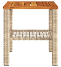 Gartentisch Beige 40x40x42 cm Poly Rattan Akazienholz