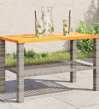 Gartentisch Grau 70x38x42 cm Poly Rattan Akazienholz