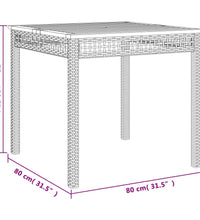 Gartentisch Beige 80x80x75 cm Poly Rattan Akazienholz