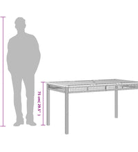Gartentisch Grau 140x80x75 cm Poly Rattan Akazienholz