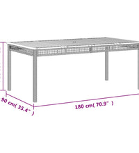 Gartentisch Schwarz 180x90x75 cm Poly Rattan Akazienholz