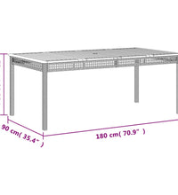 Gartentisch Grau 180x90x75 cm Poly Rattan Akazienholz