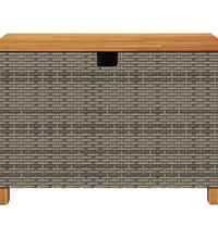 Gartentruhe Grau 80x40x48 cm Poly Rattan Akazienholz