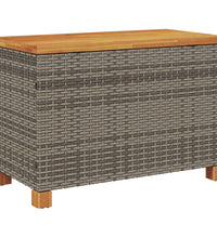 Gartentruhe Grau 80x40x48 cm Poly Rattan Akazienholz